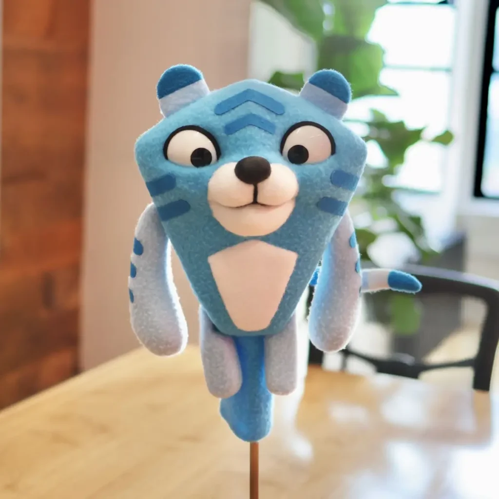 Blue tiger custom puppet by Zach Buchman