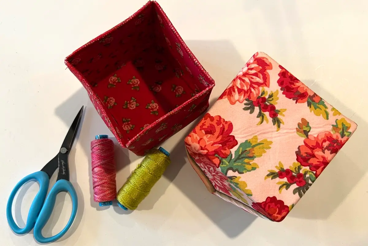 Red fabric box finished 2