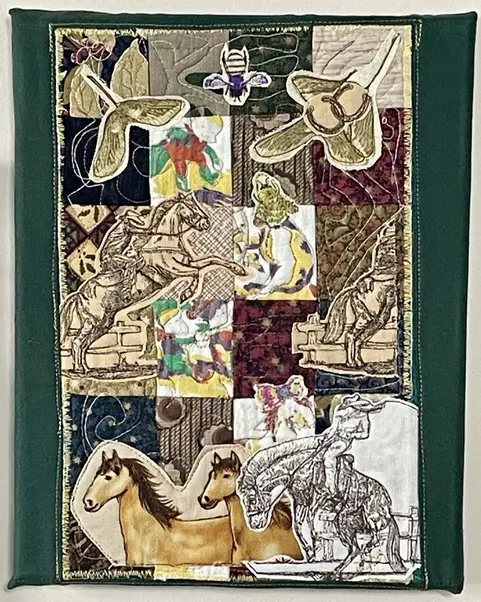 Horseplay fiber art by Audrey Hyvonen