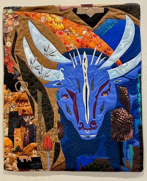 Queen (crone) fiber art by Audrey Hyvonen