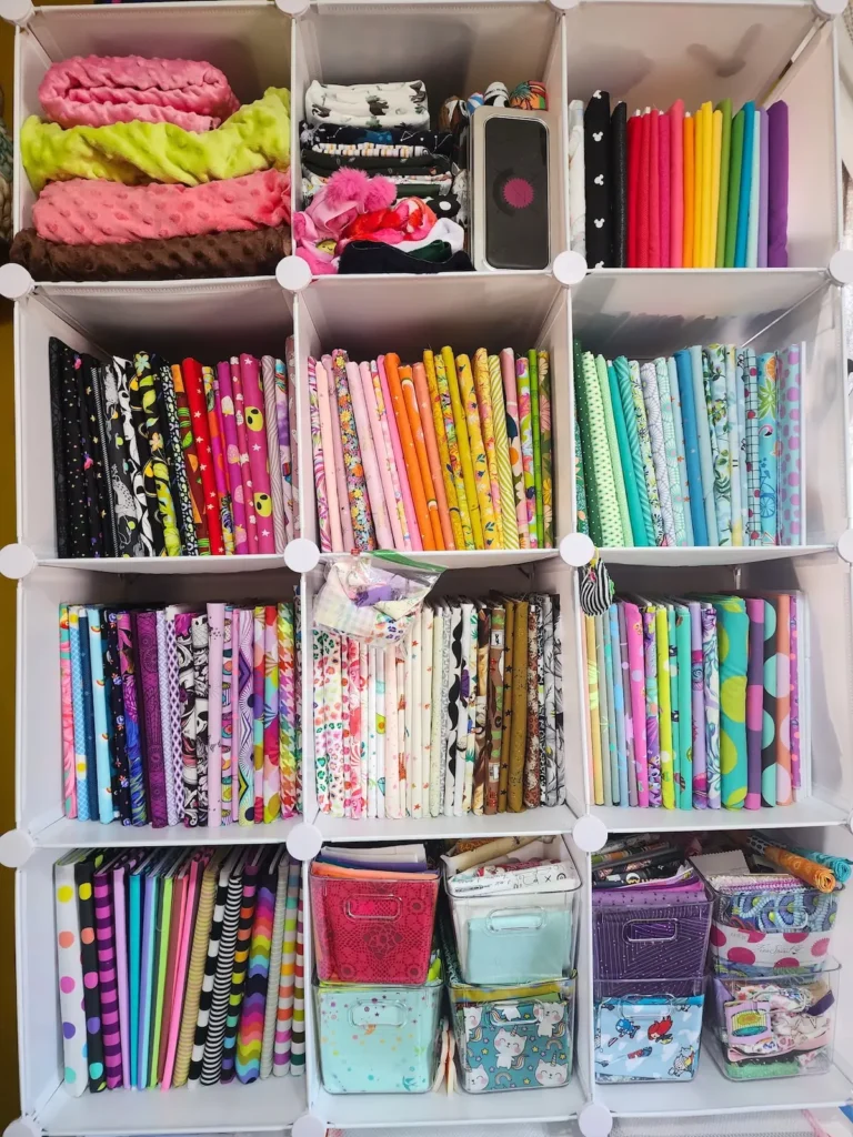 Fabric organization in Courtney Mulvey studio