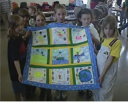 Brownie Troop quilt assisted by Karen Kuranda