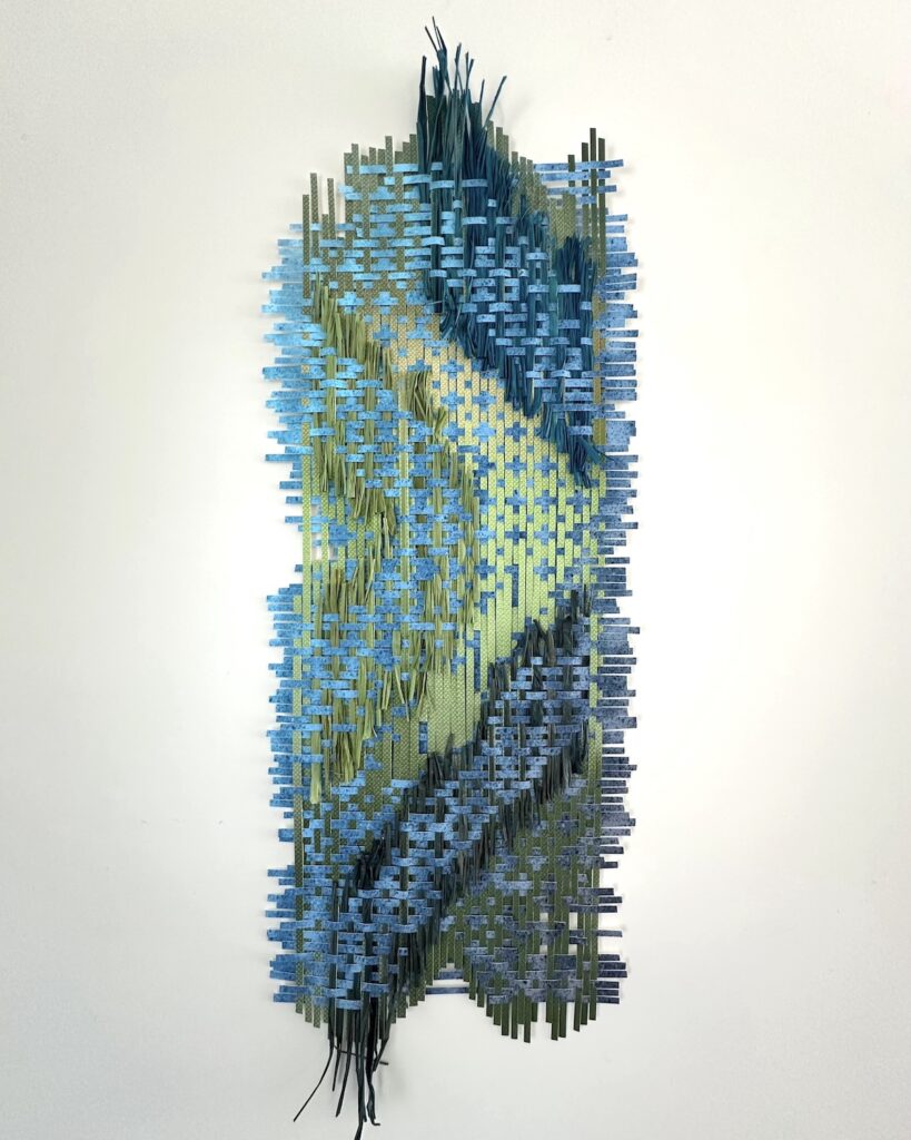 Prairie Meadow fiber art weaving by Libby Raab