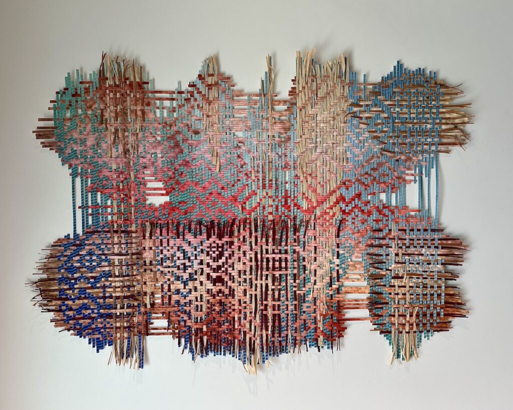 Still Standing fiber art weaving by Libby Raab