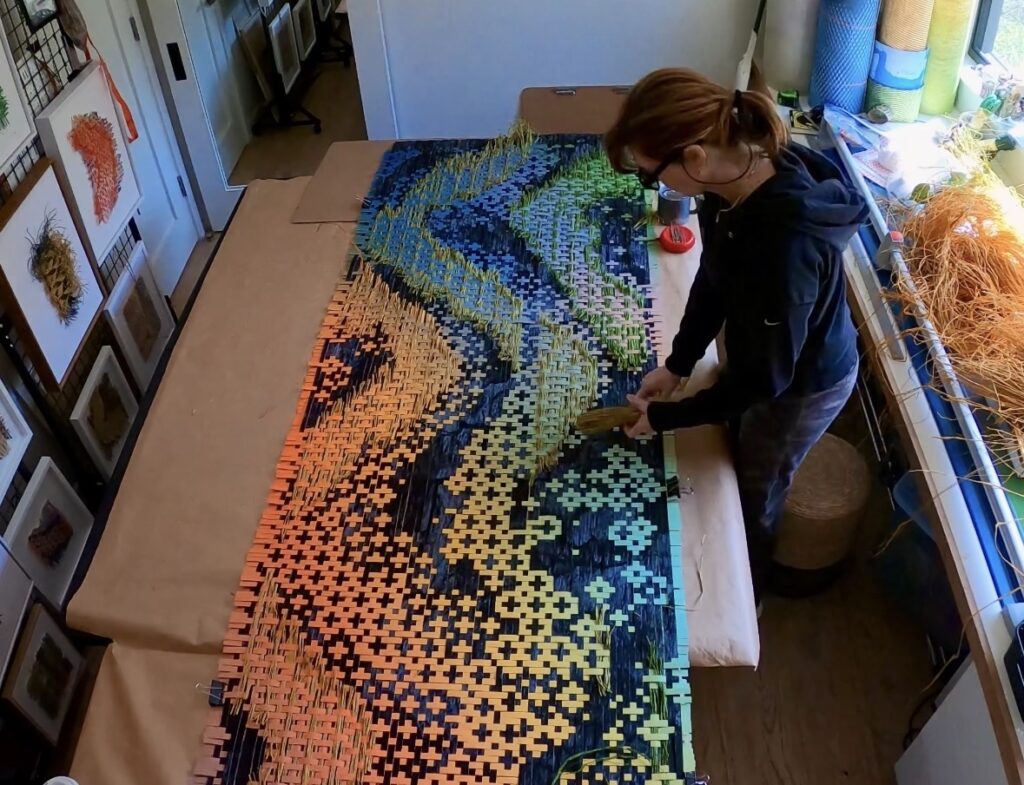 Libby Raab working in her studio