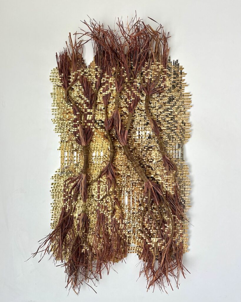 Woven Ruins fiber art weaving by Libby Raab