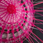 Detail of floral circle weave by Lucy Sugden