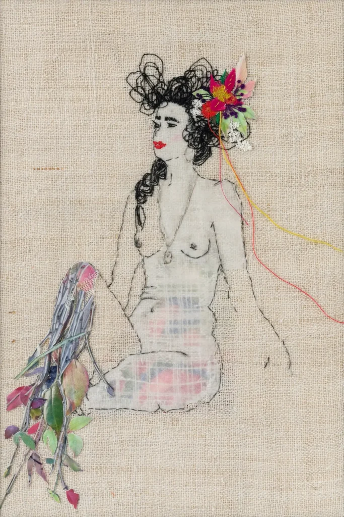 Frida fiber art by Lynda McDonald