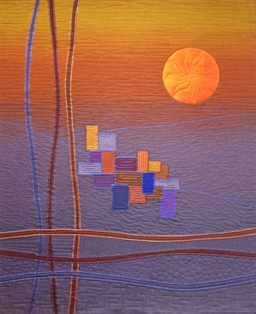 Desert Calm fiber art by Rachel Derstine