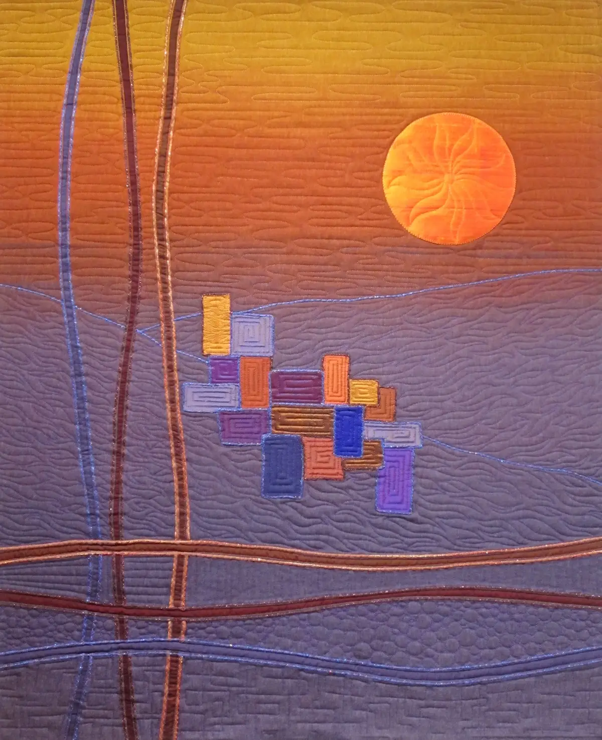 Desert Calm fiber art by Rachel Derstine