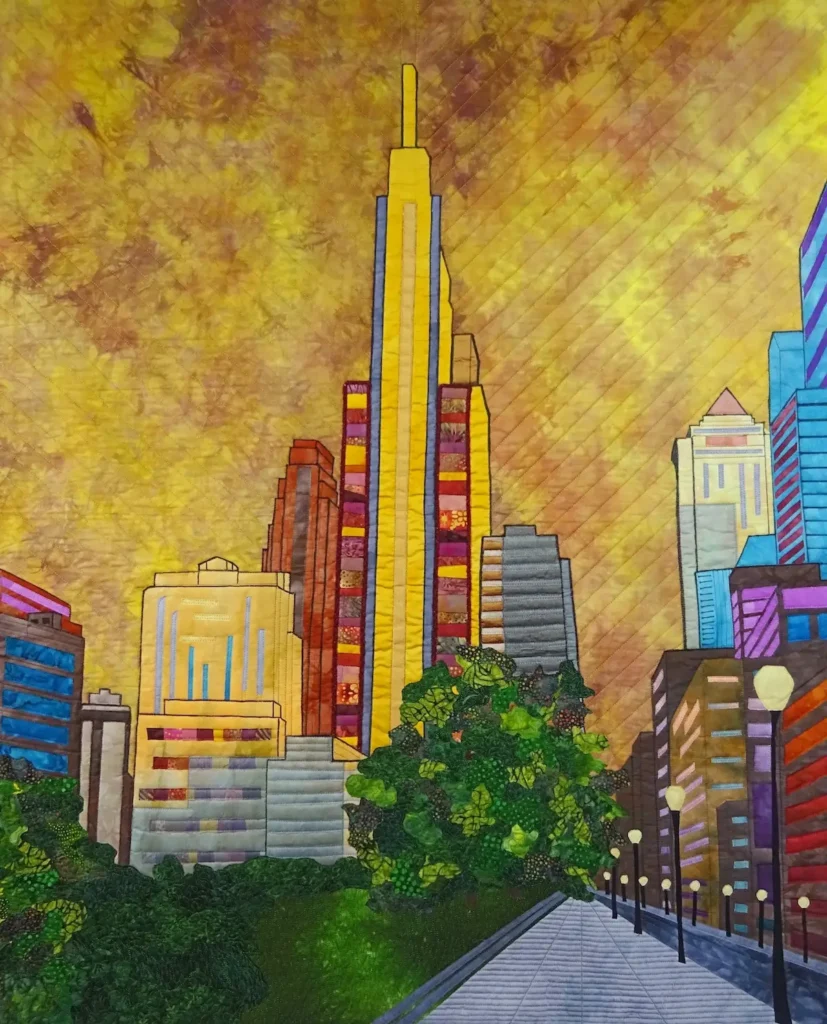 JFK Boulevard fiber art by Rachel Derstine