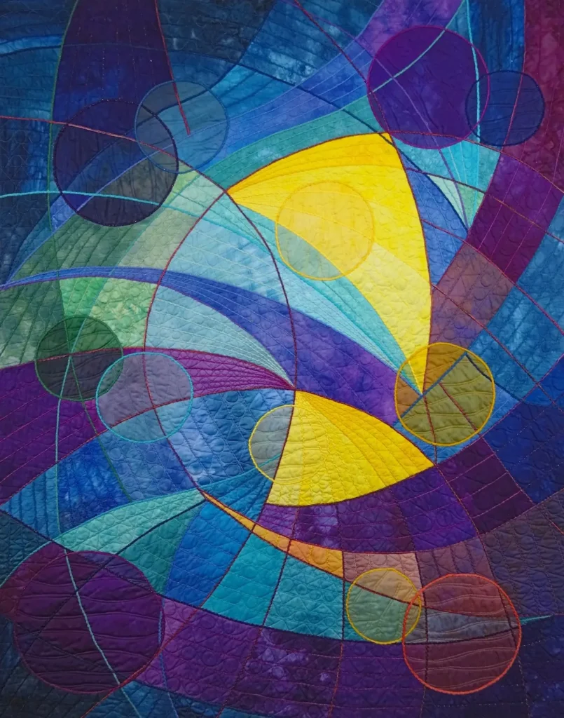 Twists and Curves fiber art by Rachel Derstine