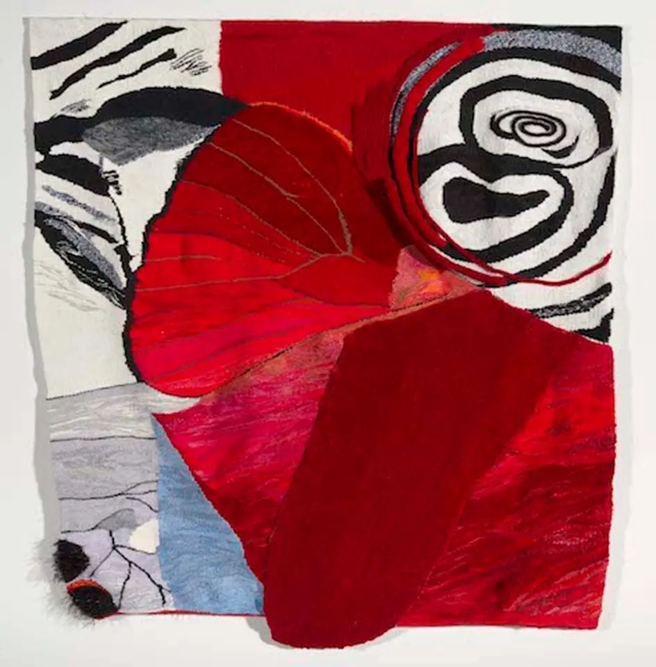 Crimson Prelude weaving by Rowen Schussheim-Anderson
