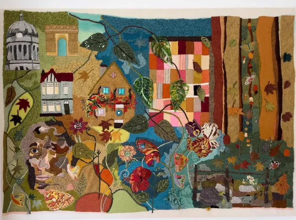 Accumulation of Memories fiber art by Sabine Kaner