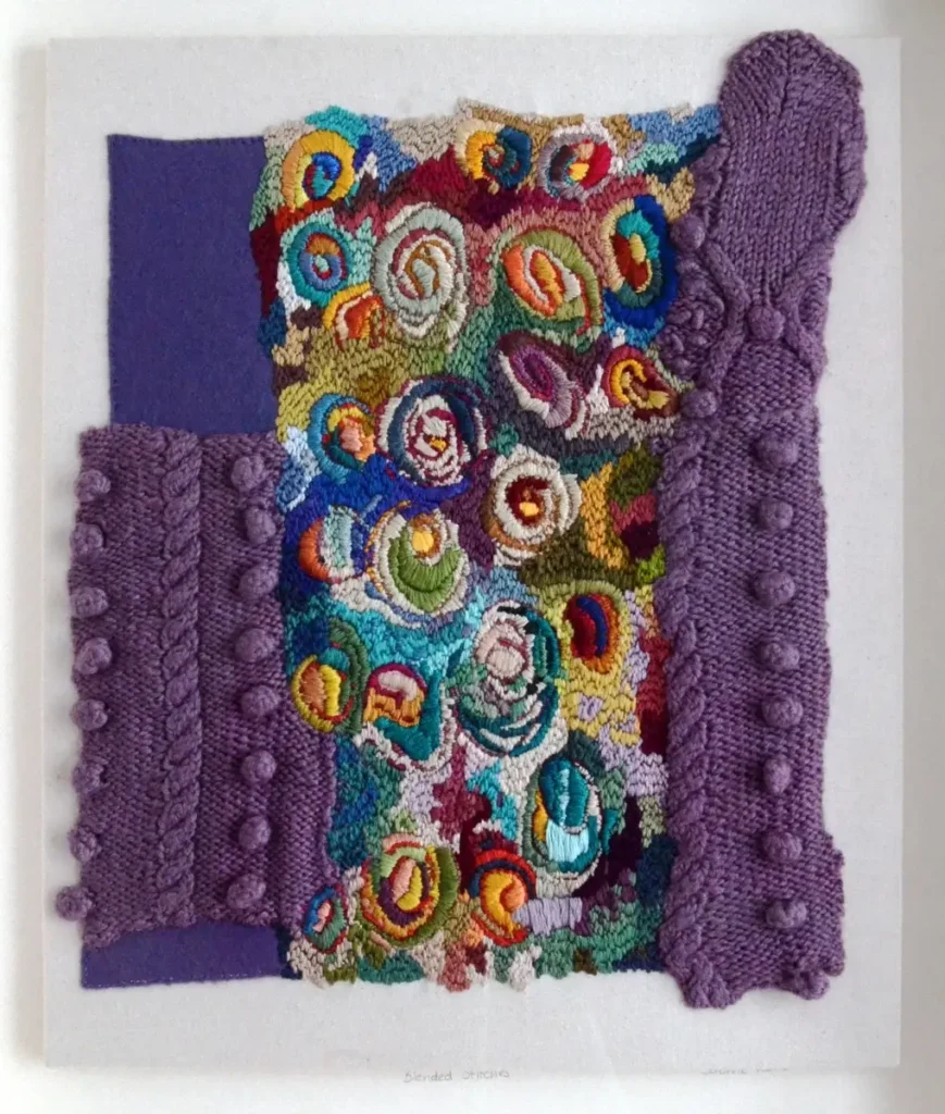 Blended Stitches fiber art by Sabine Kaner