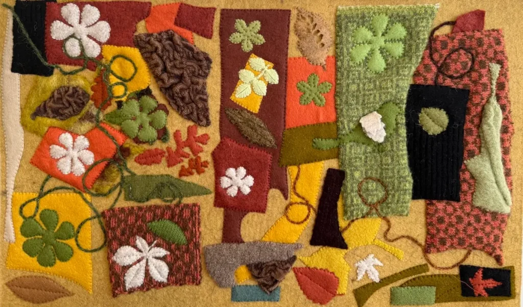 Seasons, Autumn fiber art by Sabine Kaner