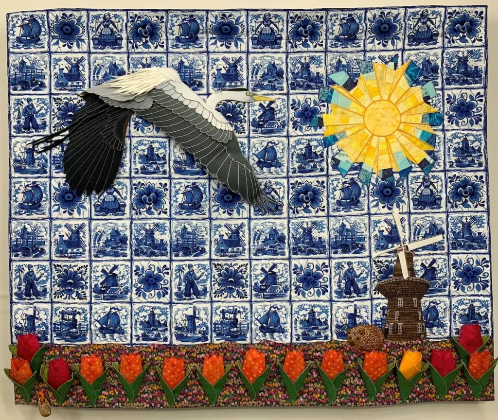Student Abroad, full back of quilt by Serap Whitmer