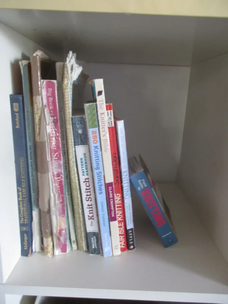 Knitting books as a resource for Sian Brown