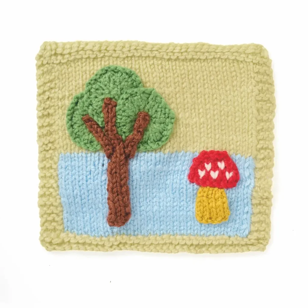 Woodland scene knitted by Sian Brown