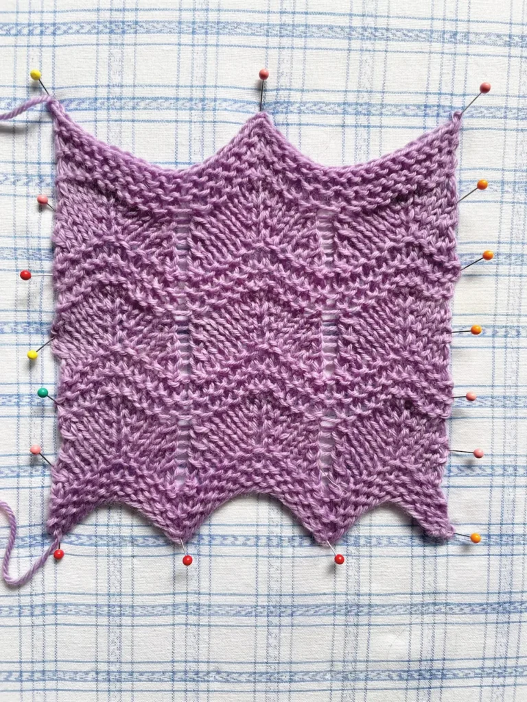 Wet blocking example by Sian Brown